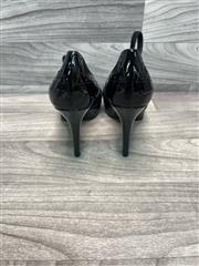 Gucci Black Leather & Suede Platform Mary Jane Heels Size 11